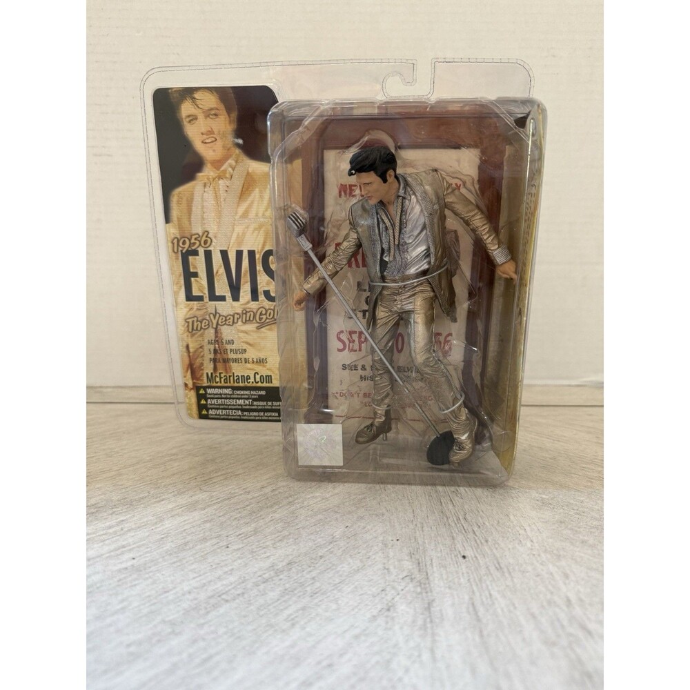 McFarlane Toys 1956 Elvis Presley The Year In Gold Figure New Holographic Sealer
